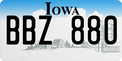 IA license plate BBZ880