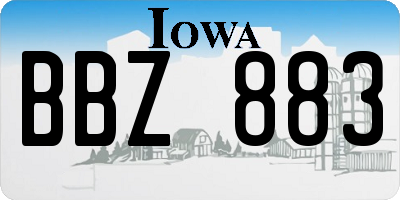 IA license plate BBZ883