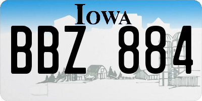 IA license plate BBZ884