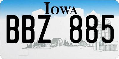 IA license plate BBZ885