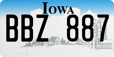 IA license plate BBZ887