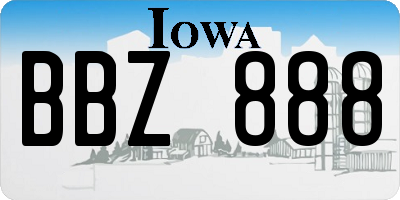 IA license plate BBZ888