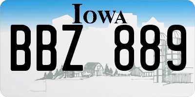 IA license plate BBZ889