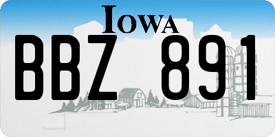 IA license plate BBZ891