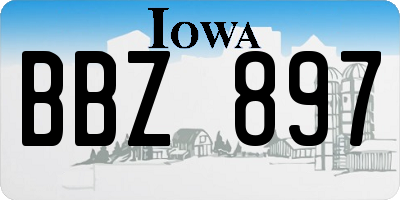 IA license plate BBZ897