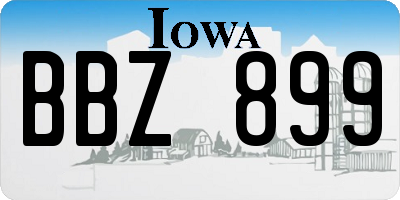IA license plate BBZ899