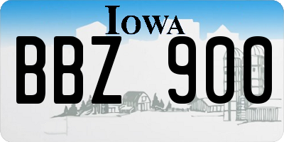 IA license plate BBZ900