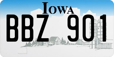 IA license plate BBZ901