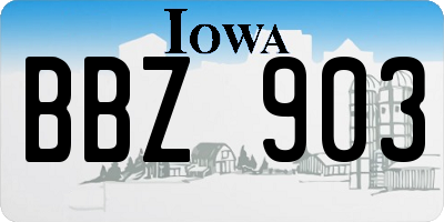 IA license plate BBZ903