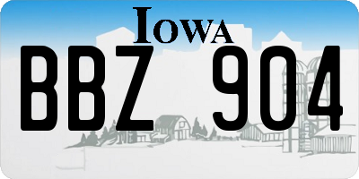 IA license plate BBZ904