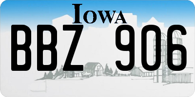 IA license plate BBZ906