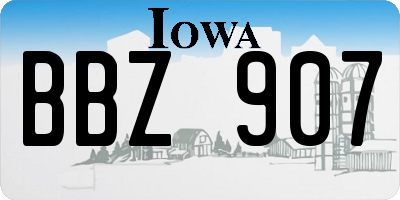 IA license plate BBZ907