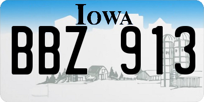 IA license plate BBZ913