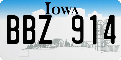 IA license plate BBZ914