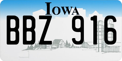 IA license plate BBZ916