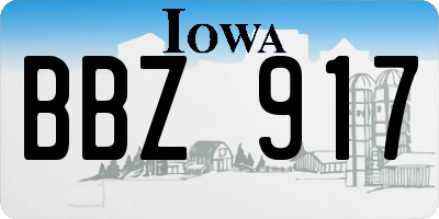IA license plate BBZ917