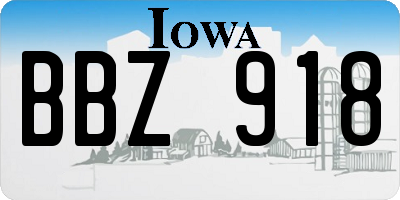 IA license plate BBZ918