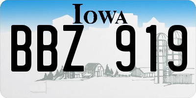 IA license plate BBZ919