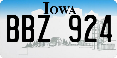 IA license plate BBZ924