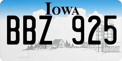IA license plate BBZ925
