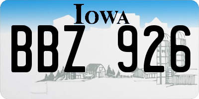 IA license plate BBZ926