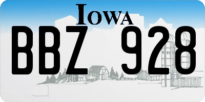 IA license plate BBZ928