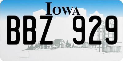 IA license plate BBZ929