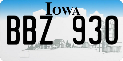 IA license plate BBZ930