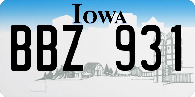 IA license plate BBZ931