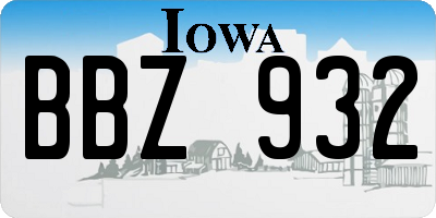 IA license plate BBZ932