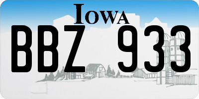 IA license plate BBZ933