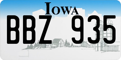 IA license plate BBZ935