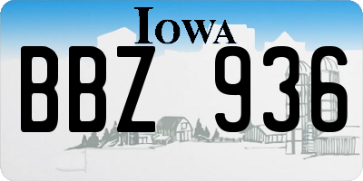 IA license plate BBZ936