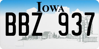 IA license plate BBZ937