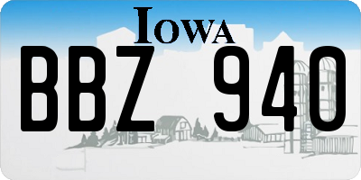 IA license plate BBZ940