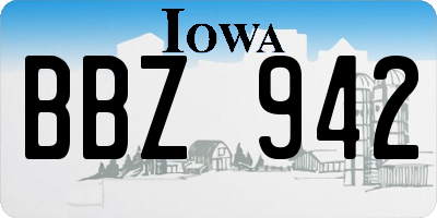 IA license plate BBZ942