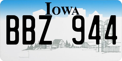 IA license plate BBZ944