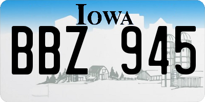 IA license plate BBZ945