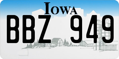 IA license plate BBZ949