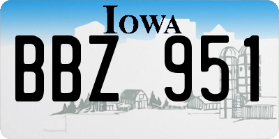 IA license plate BBZ951