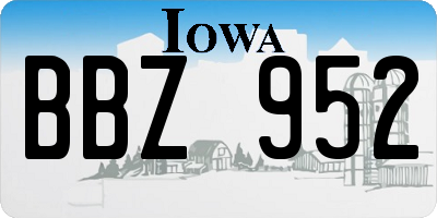 IA license plate BBZ952