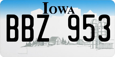 IA license plate BBZ953