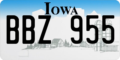 IA license plate BBZ955