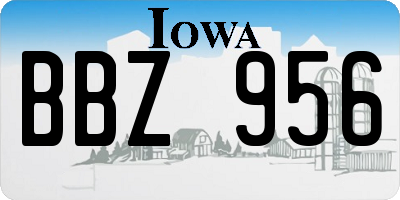 IA license plate BBZ956