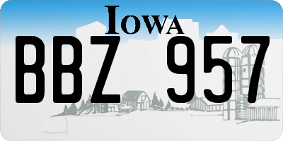 IA license plate BBZ957