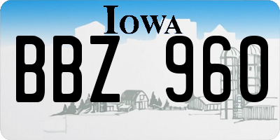 IA license plate BBZ960