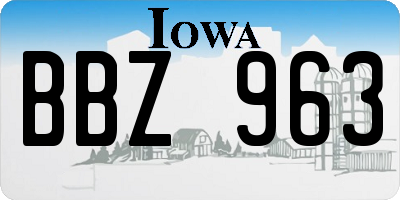 IA license plate BBZ963