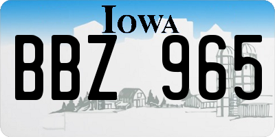 IA license plate BBZ965