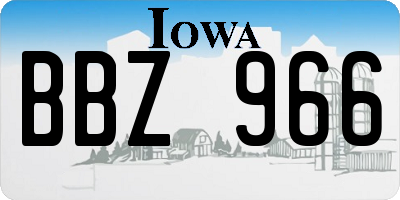 IA license plate BBZ966