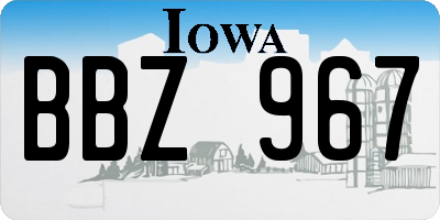 IA license plate BBZ967